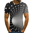 thumbnail image 1 of Patlollav Mens T-Shirt 3D Unrelocated Abstract Print Short Sleeve Daily Holiday Tops Blouses, 1 of 5