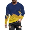 thumbnail image 1 of Patlollav Mens T-Shirt Gradient Printed Sports Shirt Long Sleeve Round Neck Tops, 1 of 5