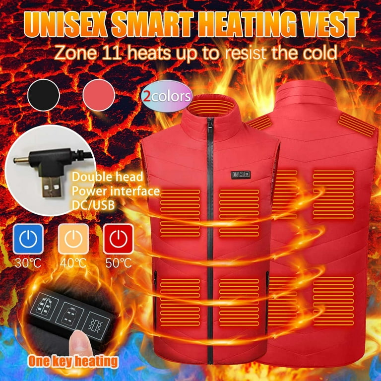 Patlollav Neck Massage+11 Zone Electric Heating Warm Vest Men's and Women's Coat, Size: 4XL, Beige