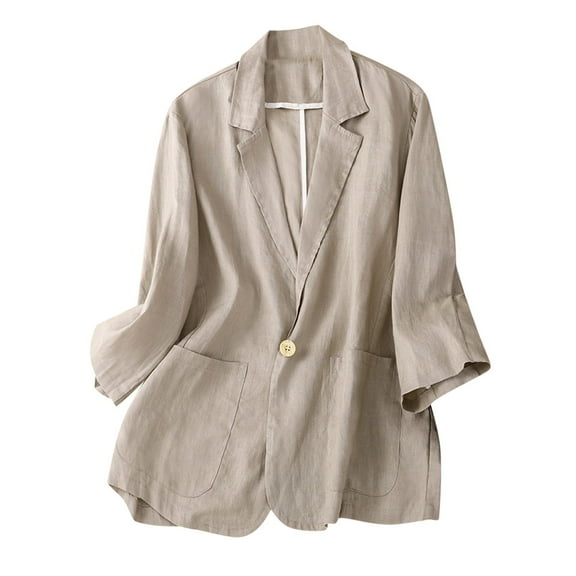 Patlollav New Womens Ladies Solid Turn Down Collar Jacket Long Sleeve Coat Outerwear