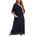 thumbnail image 1 of Patlollav Nightdress Womens Winter Warm Nightgown Zip With Pokets Loose Pajamas, 1 of 6