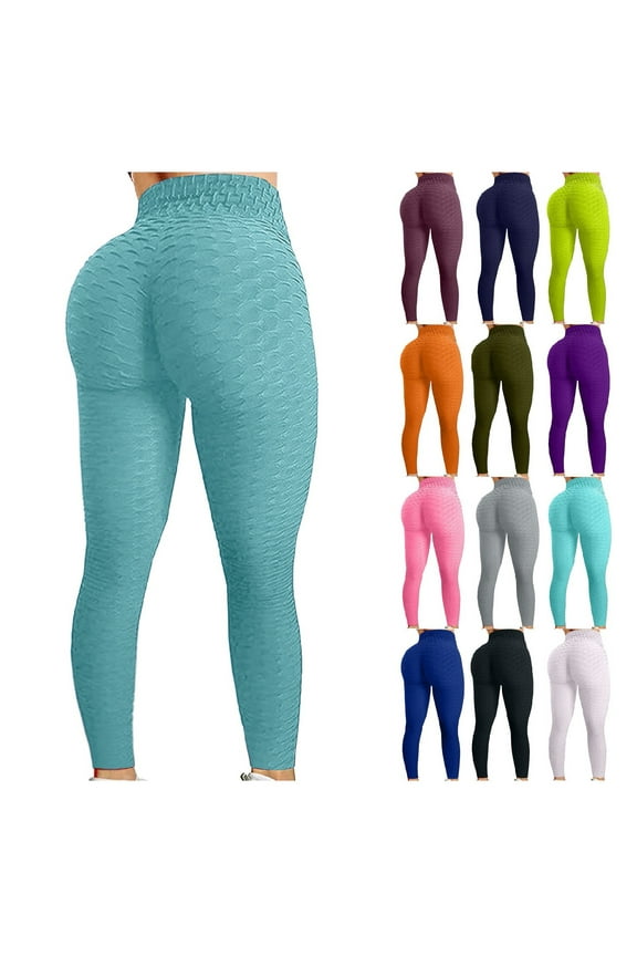 Pants Womens Leggings Bubble Hip Lifting Exercise Fitness Running High Waist Yoga Pants