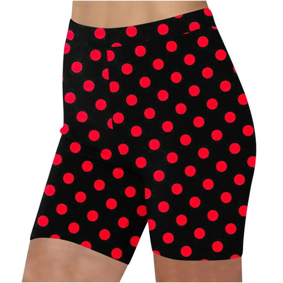 Patlollav Pants Stretch Sports Shorts for Women'S High Waist Summer Polka Dot Printed Bottoms Beach Shorts