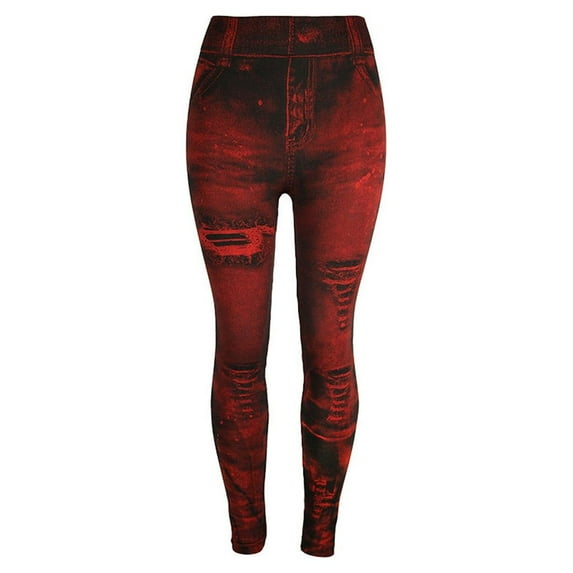 Patlollav Pants for Women's Jeans Bottom Pants Coloured Hip-Up Super Bomb Slim Nine-Minute Pants