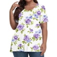 thumbnail image 1 of Patlollav Oversized Women Clothes Plus Size Tops Short Sleeve V-Neck Blouse, 1 of 6