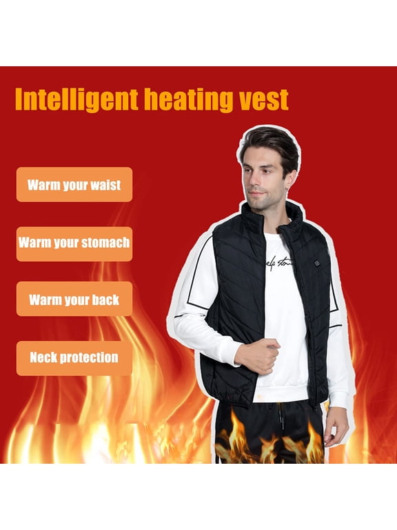 Electric Heated Vest Winter Warm Heating Gilet, 9 Heating Zones 3 Gear Adjustable, Plus Size Sleeveless Jacket for Hiking