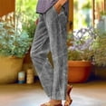 thumbnail image 1 of Patlollav Plus Size Pants Womens Vintage Simple Rolled Casual Pockets Straight Trousers, 1 of 6