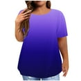 thumbnail image 1 of Patlollav Plus Size Shirts For Women Summer Tie Dye Short Sleeve Tshirt Cozy Crewneck Tunic Tops 2024 Classic Work Tee Shirts, 1 of 6