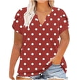 thumbnail image 1 of Patlollav Plus Size Tops For Women Summer V Neck Shirts Short Sleeve Oversized Casual Ladies Flowy Tunics Tee, 1 of 6