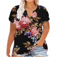 thumbnail image 1 of Patlollav Plus Size Tops For Women Summer V Neck Shirts Short Sleeve Oversized Casual Ladies Flowy Tunics Tee, 1 of 6