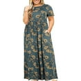 thumbnail image 1 of Patlollav Plus Size Womens Casual O-Neck Summer Short Sleeve Print Loose Pocket Long Dress, 1 of 6