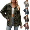 thumbnail image 1 of Patlollav Pntutb Ladies Shirt Coat,Womens New Leopard Print Button Long Sleeve Jacket, 1 of 7