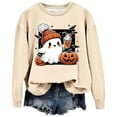 thumbnail image 1 of Patlollav Pntutb Winter Womens Halloween Printed Round Neck Long Sleeved Tops Loose Fitting Sweater, 1 of 3