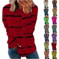 thumbnail image 1 of Patlollav Pntutb Women Long Sleeve Sweatshirts,Ladies Tunic Tops, 1 of 7