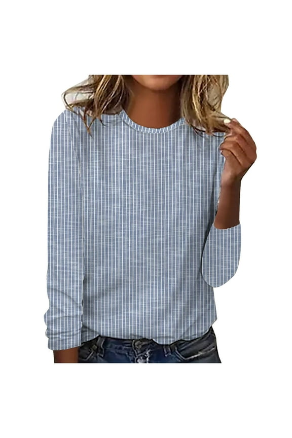 Pntutb Women Long Sleeve Tops,Ladies Solid Casual Loose T-Shirt