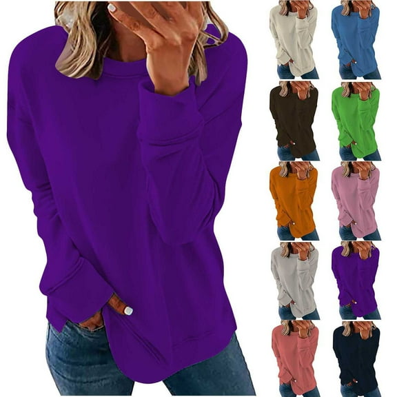 Patlollav Pntutb Women Long Sleeve Tunic Tops,Ladies Sweatshirts