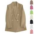 thumbnail image 1 of Patlollav Pntutb Women Solid Double Breasted Button Coat,Ladies Slim Outwear Blazer, 1 of 7
