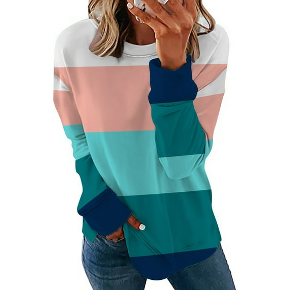 Patlollav Pntutb Women Sweatshirt Long Sleeve,Ladies Solid Loose Tunic Tops