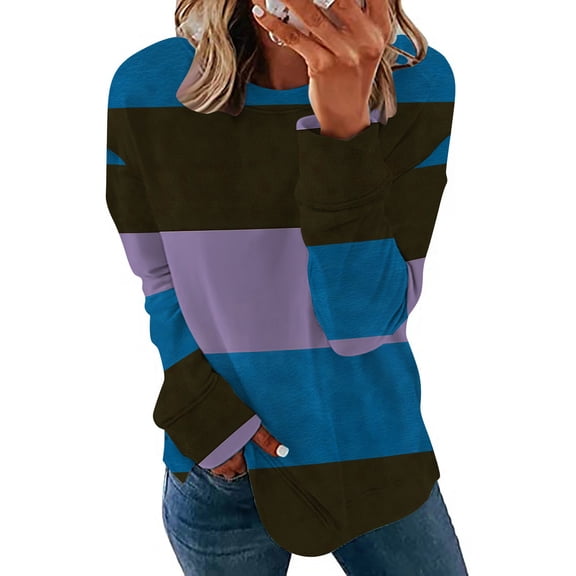Patlollav Pntutb Women Sweatshirt Long Sleeve,Ladies Solid Loose Tunic Tops