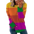 thumbnail image 1 of Patlollav Pntutb Women Sweatshirt Long Sleeve Clearance,Ladies Solid Loose Tunic Tops, 1 of 6