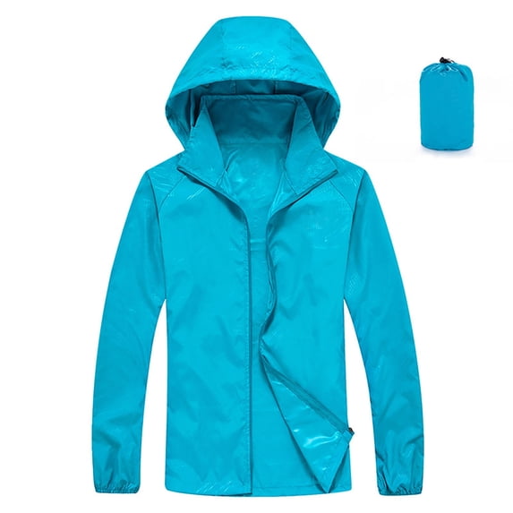 Patlollav Rain Jacket Womens Hood Windbreaker Jackets Sun Hoodie Light Raincoats With Storage Bag