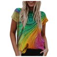 thumbnail image 1 of Patlollav Womens Plus Size Short Sleeve Print V-Neck Tops Tee T-Shirt Blouse, 1 of 6