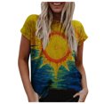 thumbnail image 1 of Patlollav Womens Plus Size Short Sleeve Print V-Neck Tops Tee T-Shirt Blouse, 1 of 6