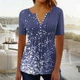 thumbnail image 1 of Patlollav Womens Plus Size Short Sleeve Tops V-Neck Print Blouse Pullover Shirt, 1 of 6