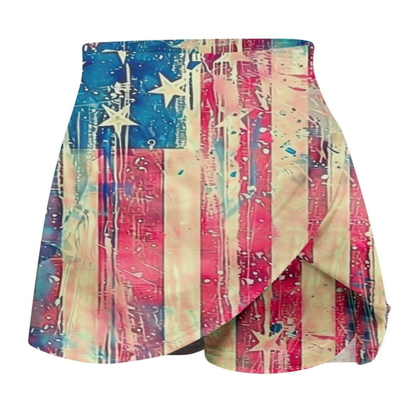 Patlollav Skirt Shorts for Women Summer Pleated Tennis Skirts Athletic Stretchy Short Yoga Fake Two Piece Trouser