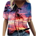 thumbnail image 1 of Patlollav Spring and Summer Vintage V Neck Shirt for Women Boho Floral Graphic Tee Casual Summer T Shirt, 1 of 6