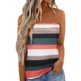 thumbnail image 1 of Patlollav Summer Blouses,Womens Striped Pattern Tube Tops Casual Sexy Off Shoulder Holiday Tops Rollbacks, 1 of 4