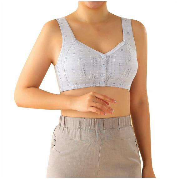 Patlollav Summer Bras 2024,Womens Comfortable Adjustable Front Open Buckle Plus Size Breathable Bra Underwear