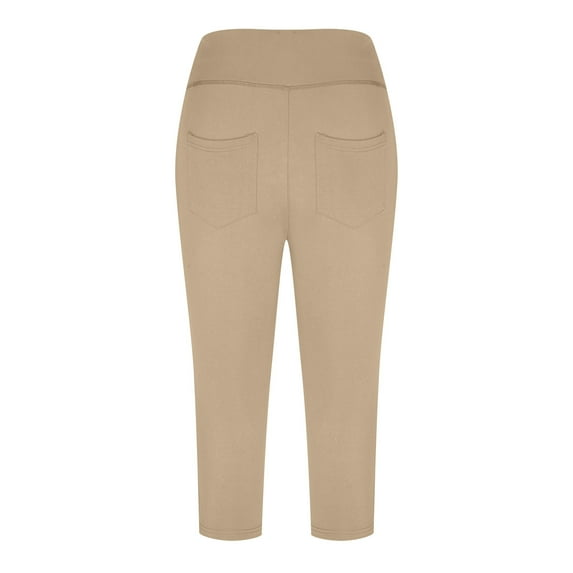 Patlollav Summer Womens Knee Length Leggings Yoga Workout Exercise Capris Pants