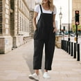 thumbnail image 1 of Patlollav Summer Jumpsuits for Women Cotton and Linen Solid Pocket Casual Sleeveless Suspender Jumpsuit, 1 of 6