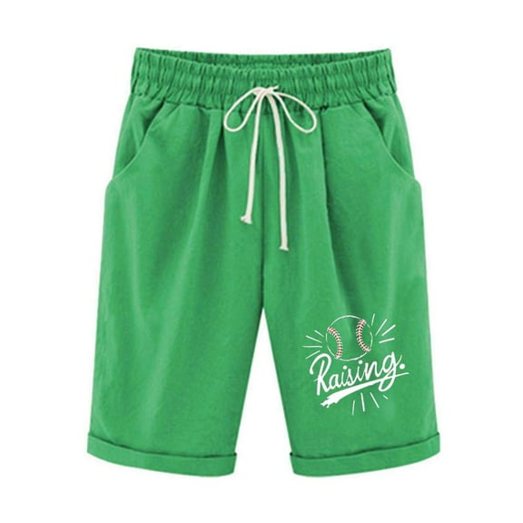 Patlollav Summer Shorts for Women Trendy Elastic Waist Drawstring Stretch Short Pants Lightweight Boho Pants