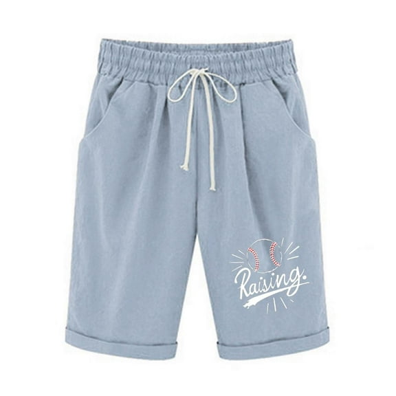 Patlollav Summer Shorts for Women Trendy Elastic Waist Drawstring Stretch Short Pants Lightweight Boho Pants