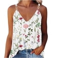 thumbnail image 1 of Patlollav Summer T Shirt Casual Sleeveless Blouse V Neck Tops Vest For Women, 1 of 6