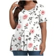 thumbnail image 1 of Otvok Womens Plus Size Blouses Summer Printed Regular Short Sleeve T-Shirt Top, 1 of 6