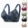 thumbnail image 1 of Otvok Womens Middle-Aged and Elderly Underwear Comfortable Thin Print without Steel Ring Plus Size Bra, 1 of 6