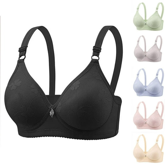 Otvok Womens Comfortable Plus Size Bra Middle Aged and Elderly Bras without Steel Rings Underwear