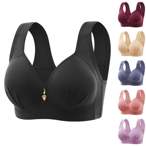 Otvok Middle Aged and Elderly Bras without Steel Rings Underwear Comfortable Plus Size Bra