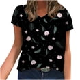 thumbnail image 1 of Patlollav Summer Womens T-shirts Clearance,Plus Size Ladies Fashion V-Neck Short Sleeve Print Casual Blouse, 1 of 5