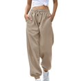 thumbnail image 1 of Patlollav Sweatpants Womens Fashion Casual Solid Elastic Waist Trousers Long Straight Pants, 1 of 6