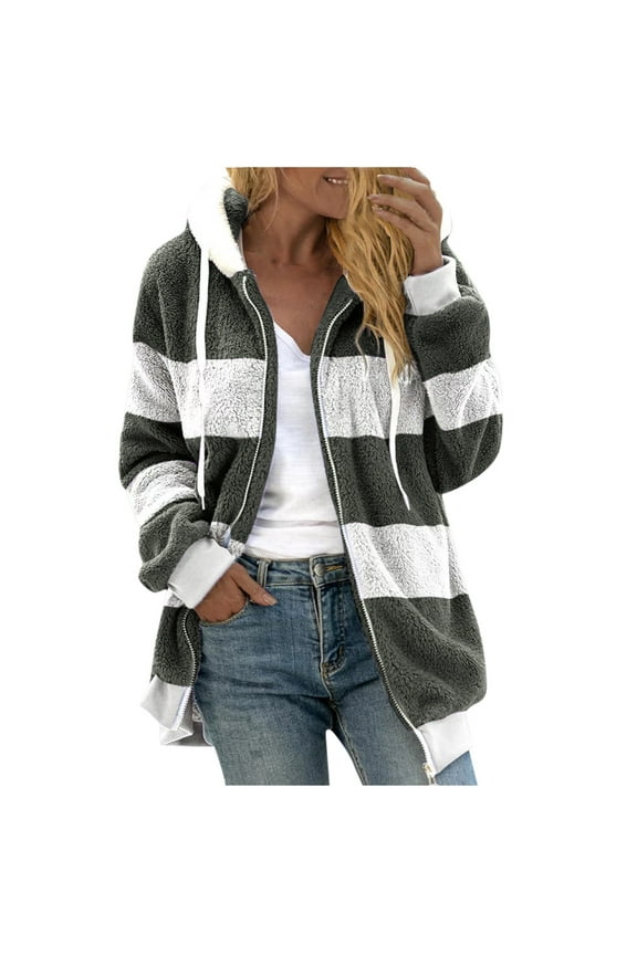 Sweatshirt for Women,Ladies Zipper V-Neck Long Sleeve Hoodies Tops
