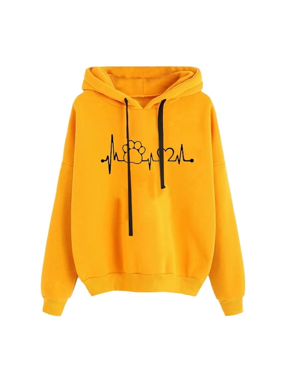 Patlollav Sweatshirts for Women,Flash Picks Women's Autumn Winter Hoodie Sweatshirt Pullover Tops Long Sleeve Comfortable