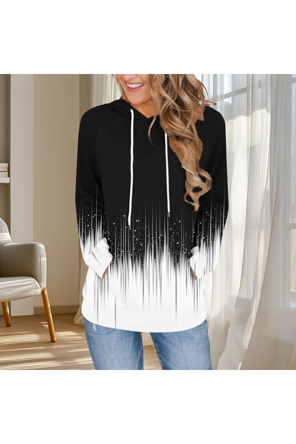 Patlollav Sweatshirts for Women 2022,Flash Picks Women's Cowl Neck Pullover Hoodies Long Sleeve Print Sweatshirts Sweaters Drawstring Tops