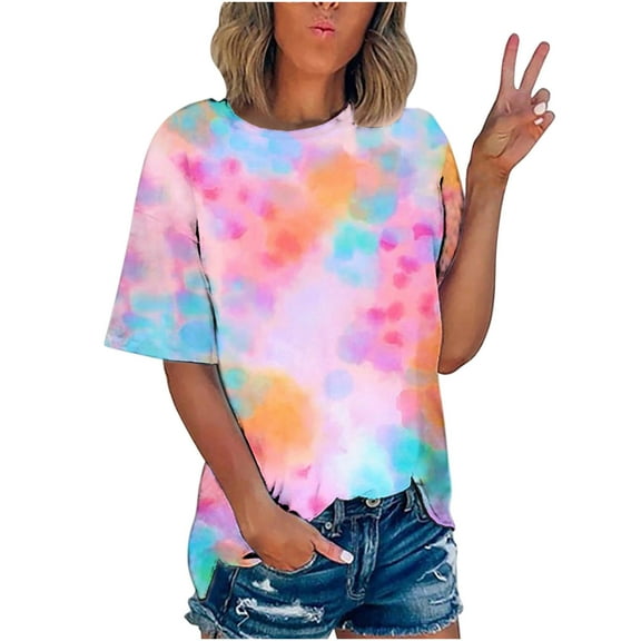 Patlollav T Shirts for Women Summer T Shirt Plus Size Loose Short Sleeve Graphic Casual Tees Ladies Tops