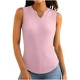 thumbnail image 1 of Patlollav Tank Top for Women Under $10.00, Basic Tops for Women Solid Ribbed Fitted Tank Top 2024 V Neck Curved Hem Sleeveless Shirts, 1 of 6