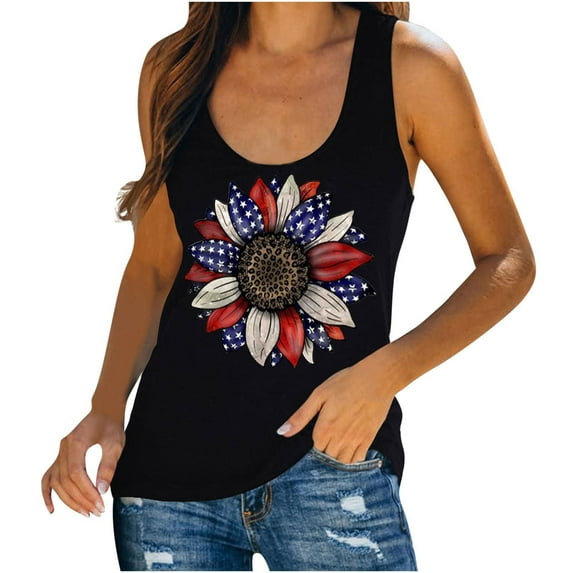 Patlollav Tank Top for Women Under $10.00, Women Summer Tops Sleeveless Tank Casual Loose Fit Round Neck T-Shirt Tunic Vest