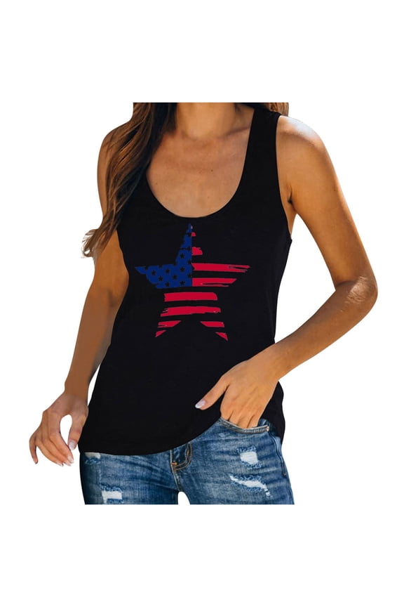 Patlollav Tank Top for Women Under $10.00, Women Summer Tops Sleeveless Tank Casual Loose Fit Round Neck T-Shirt Tunic Vest